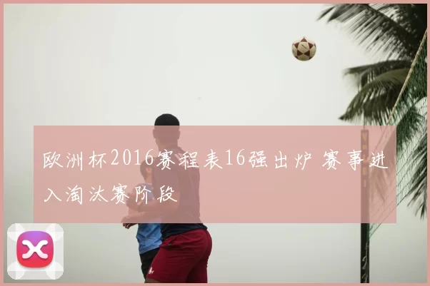欧洲杯2016赛程表16强出炉 赛事进入淘汰赛阶段